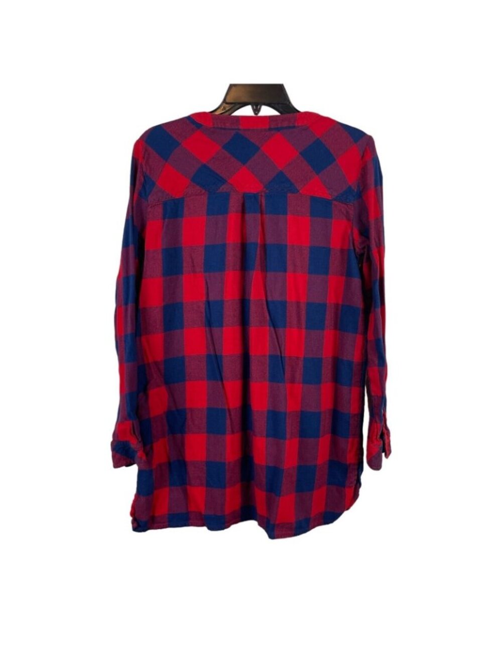Gap Women Long Sleeve Plaid Pullover Top Shirt Size S - Picture 2 of 6